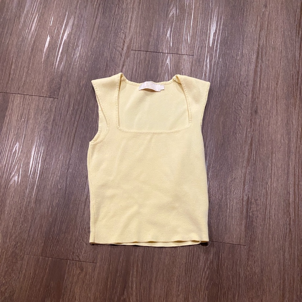 Yellow Ribbed Tank Top
